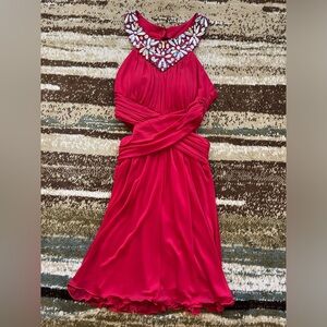 B. Darlin Red Bejeweled Formal Dress